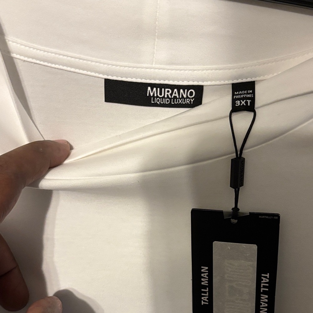 Murano Liquid Luxury White Mock Turtleneck